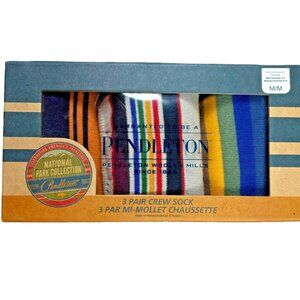 NIB Pendleton 3-Pack National Park Stripes Collection Socks Medium: M 5-9/W 6-10